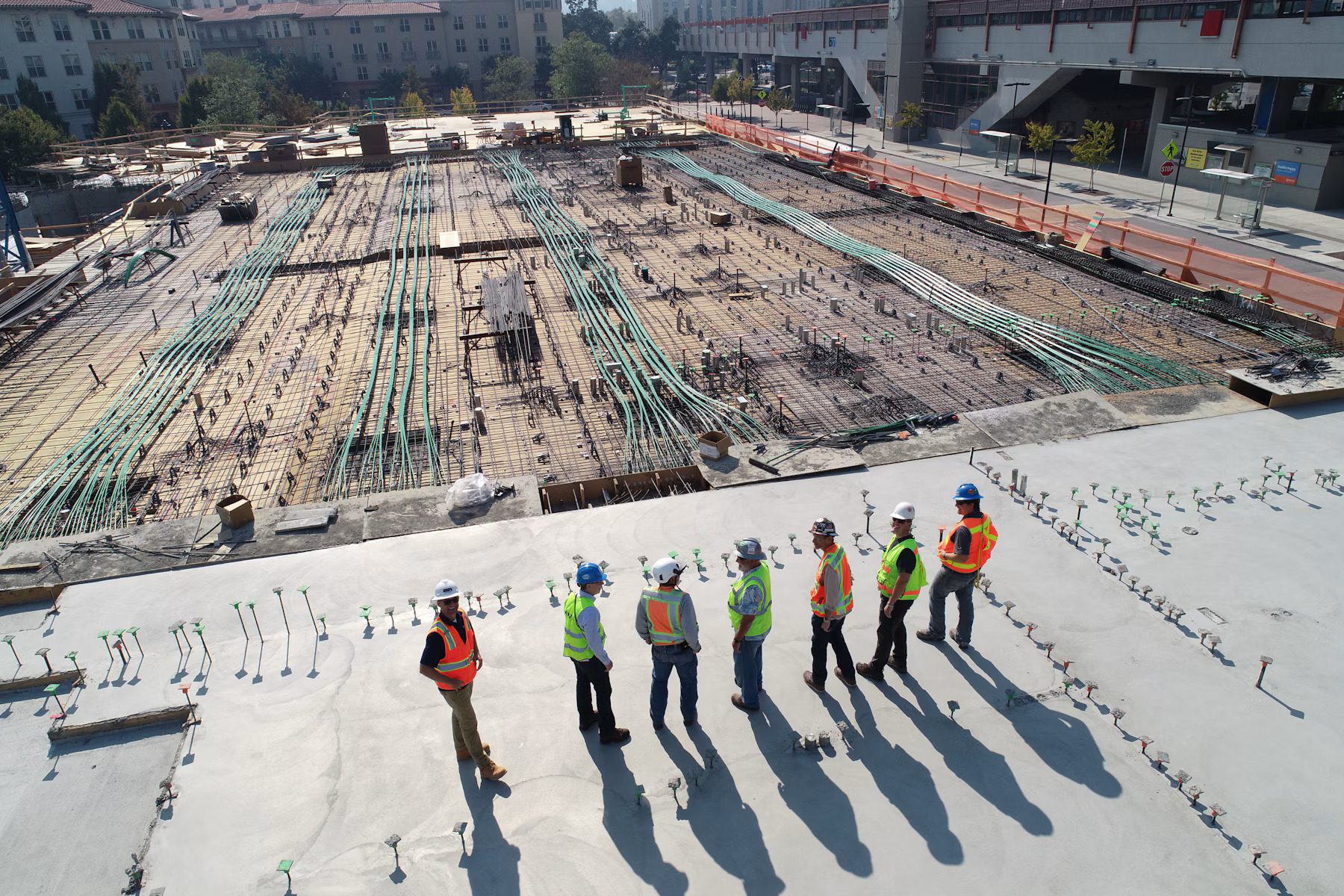 Construction professionals at a worksite